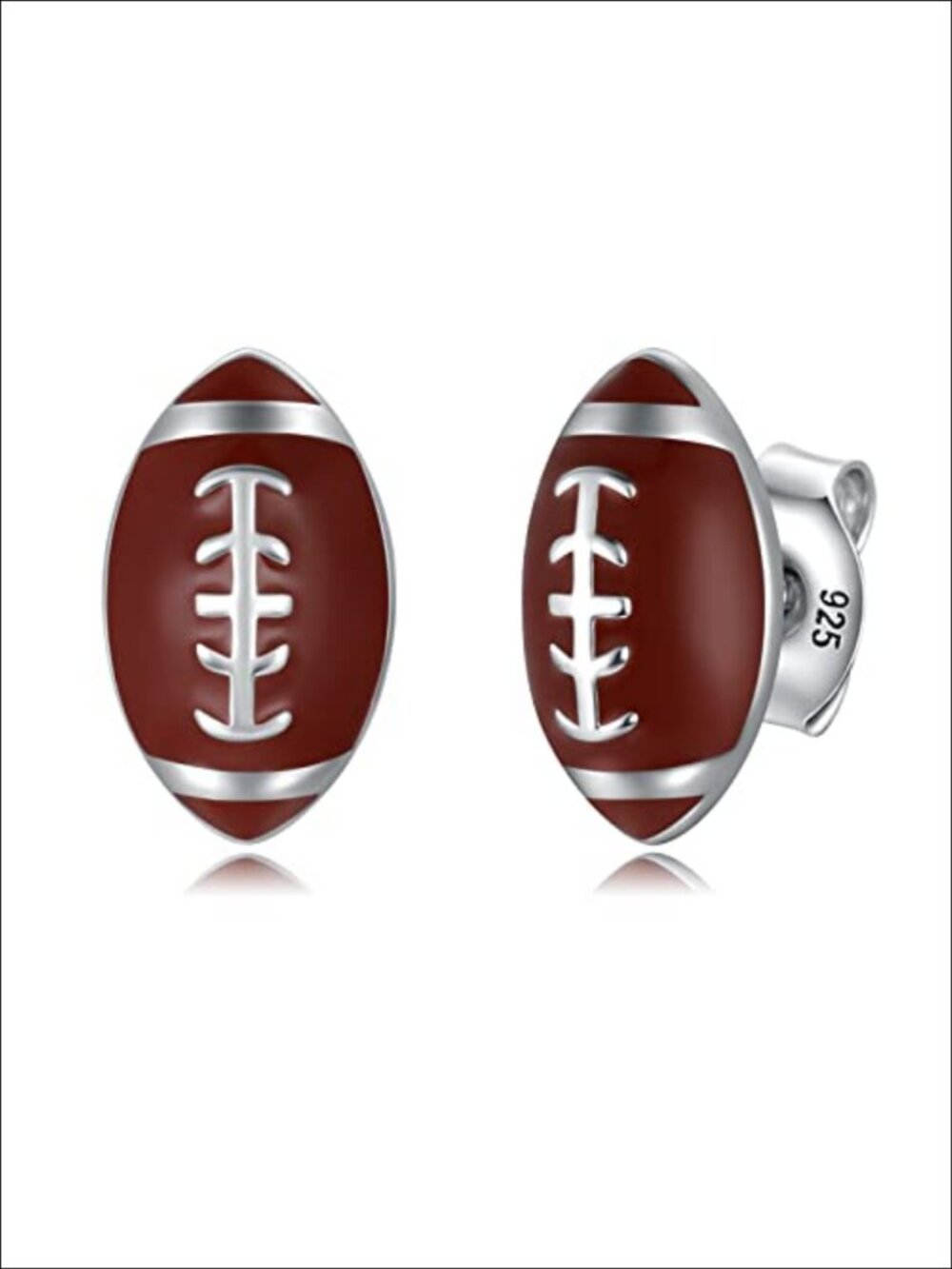 Sterling Silver Football Baseball Soccer Stud Earrings Hypoallergenic Sports